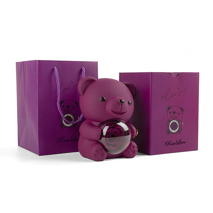 Eternal Rose Bear Jewelry Box with Necklace HM-STORE