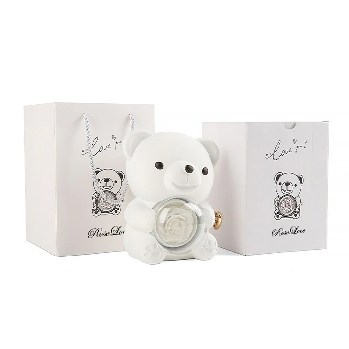 Eternal Rose Bear Jewelry Box with Necklace HM-STORE