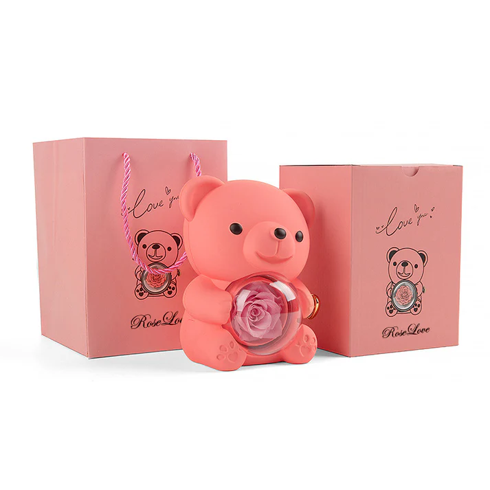 Eternal Rose Bear Jewelry Box with Necklace HM-STORE