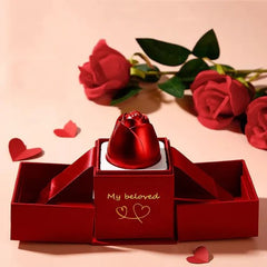 Lifting Rose Gift Box Necklace Ring Display Box For Women