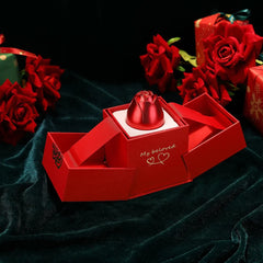 Lifting Rose Gift Box Necklace Ring Display Box For Women