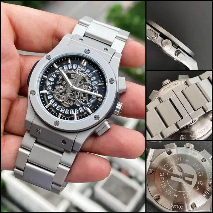 (HM-STORE) Hublot Silver Grey Automatic Metal Watch