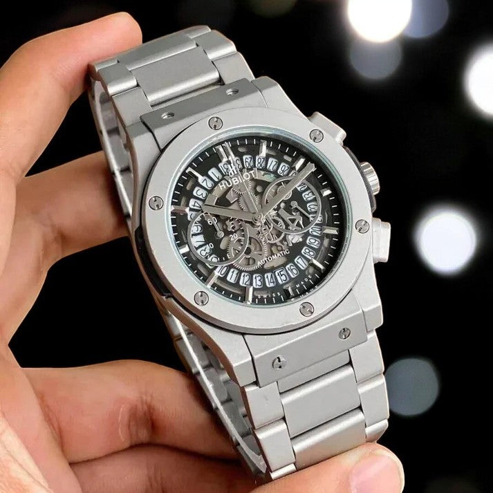 (HM-STORE) Hublot Silver Grey Automatic Metal Watch